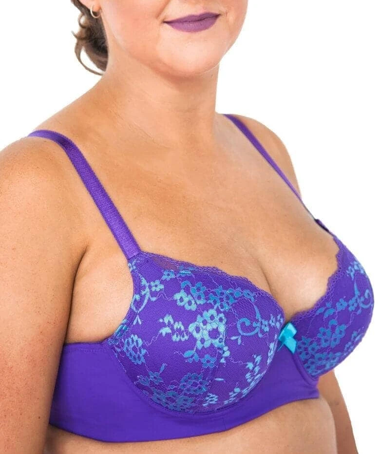 Lady Emprezz Frenchie Padded Shaping Bra - Purple/Aqua 19 Lady Emprezz Frenchie Padded Shaping Bra - Purple/Aqua - Image 17