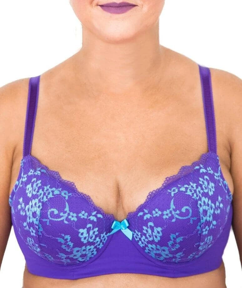 Lady Emprezz Frenchie Padded Shaping Bra - Purple/Aqua 18 Lady Emprezz Frenchie Padded Shaping Bra - Purple/Aqua - Image 16