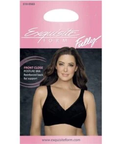 Exquisite Form Fully Front Close Wirefree Posture Bra With Lace - Black 16 Exquisite Form Fully Front Close Wirefree Posture Bra With Lace - Black -BRASTOGO Sales 5100565 Packaging Black 1