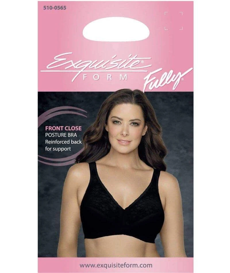 Exquisite Form Fully Front Close Wirefree Posture Bra With Lace - Black 9 Exquisite Form Fully Front Close Wirefree Posture Bra With Lace - Black - Image 7