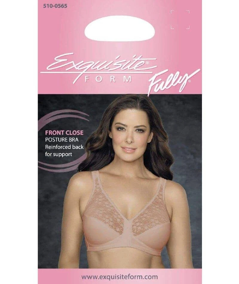 Exquisite Form Fully Front Close Wirefree Posture Bra With Lace - Beige 9 Exquisite Form Fully Front Close Wirefree Posture Bra With Lace - Beige - Image 7