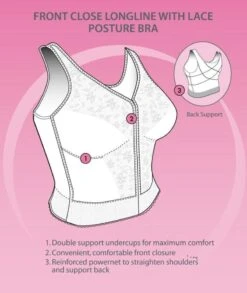 Exquisite Form Fully Front Close Wirefree Longline Posture With Lace Bra- White -BRASTOGO Sales 5107565 Features 1 3a5a8b7a 2f14 4589 8cda e21ab6af3e28