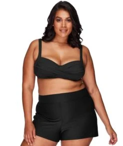 Artesands Hues Delacroix High Waist Swim Short - Black -BRASTOGO Sales 646d8f443275d526a1b02efb84ad0e59