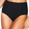 Sea Level Essentials Gathered Side High Waist Brief - Black -BRASTOGO Sales 9f96787e0382f26b24775da7e626a34f