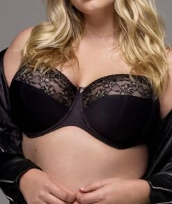 Panache Sculptresse Chi Chi Underwired Balconnet Bra - Black -BRASTOGO Sales ChiChiUnderwiredBalconnetBraBlack Black 3