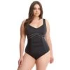 Wacoal Elomi Swim Essentials Firm Non-Underwired Control Swimsuit - Black -BRASTOGO Sales ELOMI SWIM ESSENTIALS BLACK FIRM CONTROL SUIT ES7617 F TRADE 3000 HS17