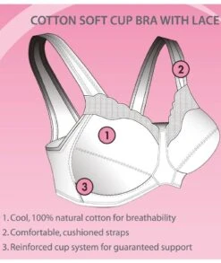 Exquisite Form Fully Cotton Soft Cup Wirefree Bra With Lace - White 23 Exquisite Form Fully Cotton Soft Cup Wirefree Bra With Lace - White -BRASTOGO Sales EXQUISITEFORMFULLY 5100535 CottonSoftCupBrawithLaceBras Features