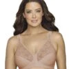 Exquisite Form Fully Front Close Wirefree Posture Bra With Lace - Beige -BRASTOGO Sales EXQUISITEFORMFULLY 5100565 FrontClosePostureBrawithLace BEIGEBras
