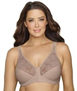 Exquisite Form Fully Front Close Wirefree Posture Bra With Lace - Walnut