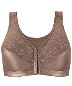 Exquisite Form Fully Front Close Wirefree Posture Bra With Lace - Walnut -BRASTOGO Sales EXQUISITEFORMFULLY 5100565 FrontClosePostureBrawithLace WALNUTBras 4