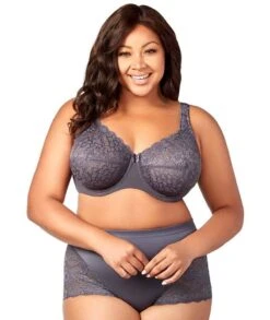Elila Full Coverage Stretch Lace Underwired Bra - Grey -BRASTOGO Sales ElilaFullCoverageStretchLaceUnderwiredBra Grey2
