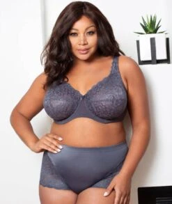 Elila Full Coverage Stretch Lace Underwired Bra - Grey -BRASTOGO Sales ElilaFullCoverageStretchLaceUnderwiredBra Grey8