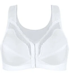 Exquisite Form Fully Front Close Wirefree Cotton Posture Bra With Lace - White -BRASTOGO Sales ExquisiteFormFullyFrontCloseCottonPostureBraWithLace 1 ab1ffe1d a784 4060 98d2 64c73ff47d65