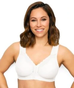 Exquisite Form Fully Front Close Wirefree Cotton Posture Bra With Lace - White -BRASTOGO Sales ExquisiteFormFullyFrontCloseCottonPostureBraWithLace 3 9571460f 9288 441b 96e1 9290f2b915d4