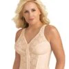 Exquisite Form Fully Front Close Wirefree Longline Posture With Lace Bra - Rose Beige