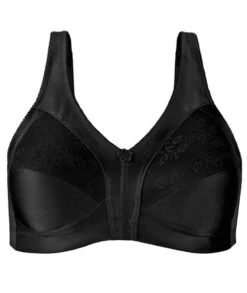 Exquisite Form Fully Side Wirefree Shaping Bra With Floral - Black -BRASTOGO Sales ExquisiteFormFullySideShapingBraWithFloral Black 1