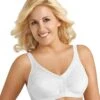 Exquisite Form Fully Side Wirefree Shaping Bra With Floral - White -BRASTOGO Sales ExquisiteFormFullySideShapingBraWithFloral White