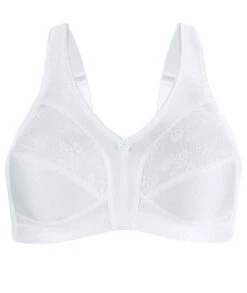Exquisite Form Fully Side Wirefree Shaping Bra With Floral - White -BRASTOGO Sales ExquisiteFormFullySideShapingBraWithFloral White 1
