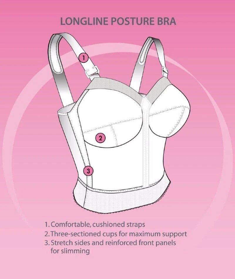 Exquisite Form Fully Back Close Longline Wirefree Bra - White 11 Exquisite Form Fully Back Close Longline Wirefree Bra - White - Image 9