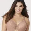Glamorise Low Cut WonderWire Lace Bra - Cappuccino -BRASTOGO Sales GlamoriseLowCutWonderWireLaceBra CappuccinoBras