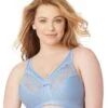 Glamorise MagicLift Minimizer Wirefree Bra - Light Blue 2 Glamorise MagicLift Minimizer Wirefree Bra - Light Blue -BRASTOGO Sales GlamoriseMagicLiftMinimizerBra LightBlue