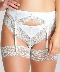 Panache Quinn Suspender Belt - Ivory