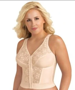 Exquisite Form Fully Front Close Wirefree Longline Posture With Lace Bra - Rose Beige -BRASTOGO Sales ScreenShot2022 08 13at8.02.27am
