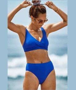 Sea Level Eco Essentials Retro High Waist Bikini Brief - Cobalt -BRASTOGO Sales SeaLevelEcoEssentialsRetroHighWaistBikiniBrief Cobalt 5