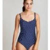 Panache Swim Anya Spot Balconnet Underwired Swimsuit - Navy/Ivory -BRASTOGO Sales SwimAnyaSpotBalconnetUnderwiredSwimsuit Navy Ivory