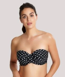 Panache Swim Anya Spot Bandeau Moulded Underwired Bikini Top - Black White 11 Panache Swim Anya Spot Bandeau Moulded Underwired Bikini Top - Black White -BRASTOGO Sales SwimAnyaSpotBandeauMouldedUnderwiredBikiniTop BlackWhite