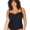 Artesands Aria Botticelli Twist Front Bandeau D-DD Cup One Piece Swimsuit - Black -BRASTOGO Sales artesands aria botticelli twist front bandeau d dd cup one piece swimsuit black