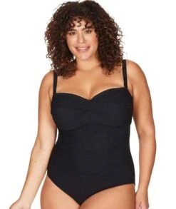 Artesands Aria Botticelli Twist Front Bandeau D-DD Cup One Piece Swimsuit - Black