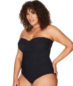 Artesands Aria Botticelli Twist Front Bandeau D-DD Cup One Piece Swimsuit - Black -BRASTOGO Sales artesands aria botticelli twist front bandeau d dd cup one piece swimsuit black 2