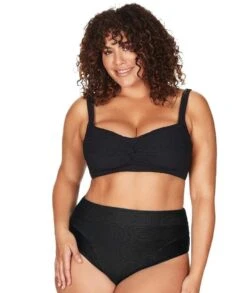 Artesands Aria Botticelli Twist Front C-DD Cup Bikini Top - Black -BRASTOGO Sales artesands aria botticelli twist front c dd cup bikini top black 2