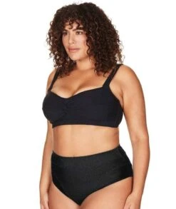 Artesands Aria Botticelli Twist Front C-DD Cup Bikini Top - Black -BRASTOGO Sales artesands aria botticelli twist front c dd cup bikini top black 8