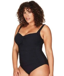 Artesands Aria Botticelli Twist Front C-DD Cup One Piece Swimsuit - Black -BRASTOGO Sales artesands aria botticelli twist front c dd cup one piece swimsuit black 1