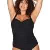 Artesands Aria Botticelli Twist Front C-DD Cup One Piece Swimsuit - Black -BRASTOGO Sales artesands aria botticelli twist front c dd cup one piece swimsuit black 3