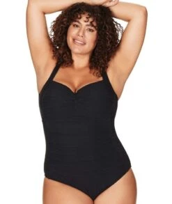 Artesands Aria Botticelli Twist Front C-DD Cup One Piece Swimsuit - Black