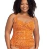 Artesands Che'tah Botticelli Twist Front C-DD Cup One Piece Swimsuit - Copper -BRASTOGO Sales artesands chetah botticelli twist front c dd cup one piece swimsuit copper