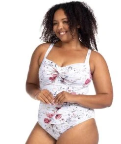 Artesands Clementine Botticelli Twist Front D-DD Cup One Piece Swimsuit - White -BRASTOGO Sales artesands clementine botticelli twist front d dd cup one piece swimsuit white 2