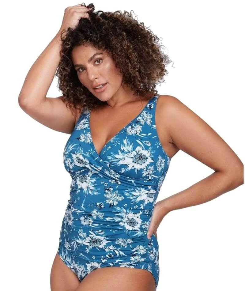 Artesands Fleur Du Champ Delacroix Cross Front D-G Cup One Piece Swimsuit - Cerulean 4 Artesands Fleur Du Champ Delacroix Cross Front D-G Cup One Piece Swimsuit - Cerulean - Image 2