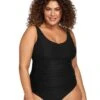 Artesands Hues Raphael Underwire E-F Cup One Piece Swimsuit - Black