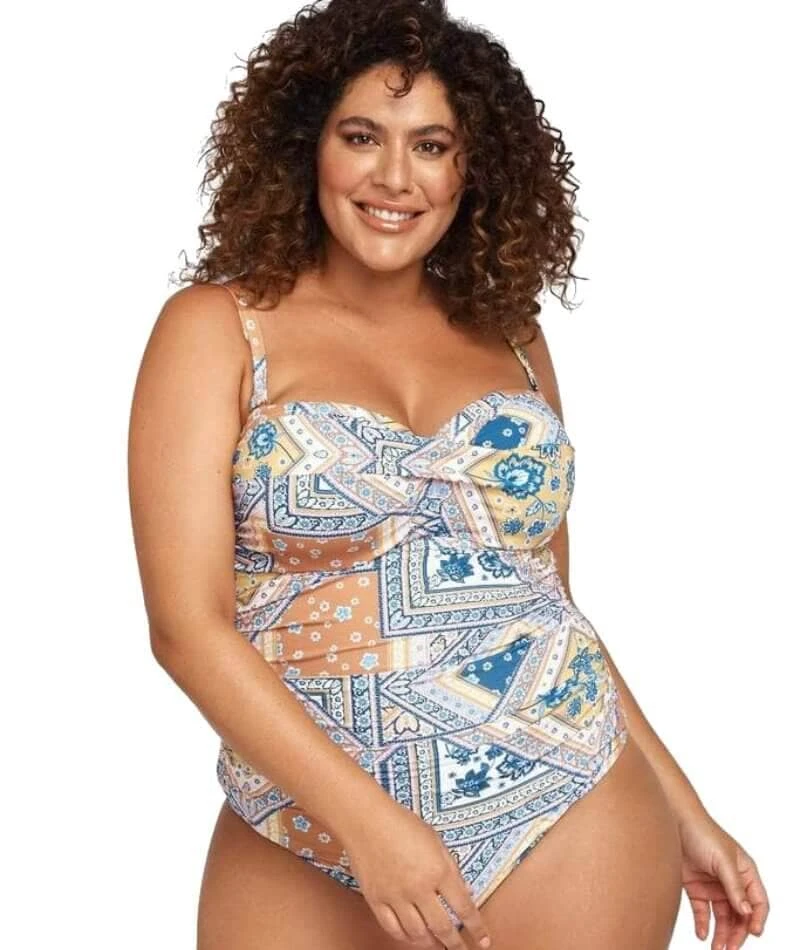 Artesands La Rambla Botticelli Twist Front Bandeau D-DD Cup One Piece Swimsuit - Sapphire 3 Artesands La Rambla Botticelli Twist Front Bandeau D-DD Cup One Piece Swimsuit - Sapphire
