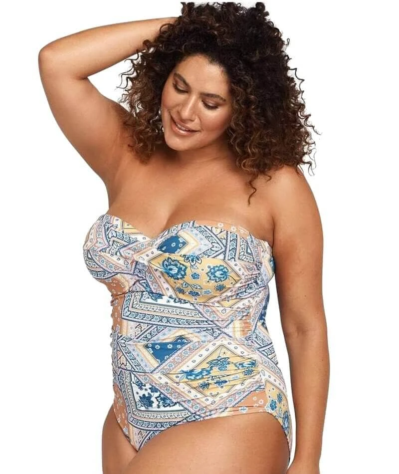 Artesands La Rambla Botticelli Twist Front Bandeau D-DD Cup One Piece Swimsuit - Sapphire 5 Artesands La Rambla Botticelli Twist Front Bandeau D-DD Cup One Piece Swimsuit - Sapphire - Image 3