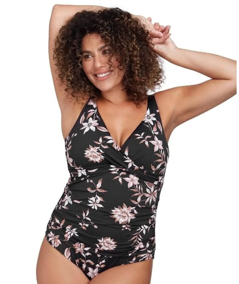 Artesands Om Sara Delacroix Cross Front D-G Cup One Piece Swimsuit - Black 3 Artesands Om Sara Delacroix Cross Front D-G Cup One Piece Swimsuit - Black