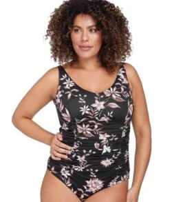 Artesands Om Sara Raphael Underwire E-F Cup One Piece Swimsuit - Black