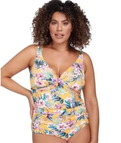 Artesands Tropo'logical Delacroix Cross Front D-G Cup One Piece Swimsuit - Yellow