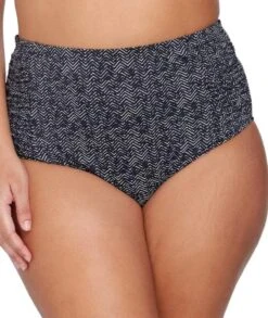 Artesands Rouched Side High Waist Swim Brief - Black