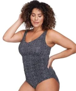 Artesands Raphael Underwired Swimsuit - Black Zig Zag -BRASTOGO Sales artesands zig zag raphael underwire e f cup one piece swimsuit black 3