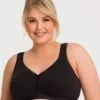 Ava & Audrey Faye Cotton Wirefree Support Bra - Black